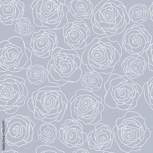 Seamless pattern with delicate beautiful roses
