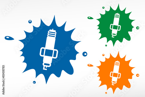 Spark plug on color blob