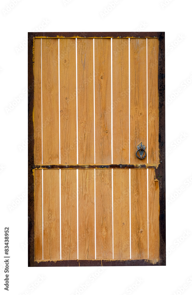 Frontal image of a closed door isolated