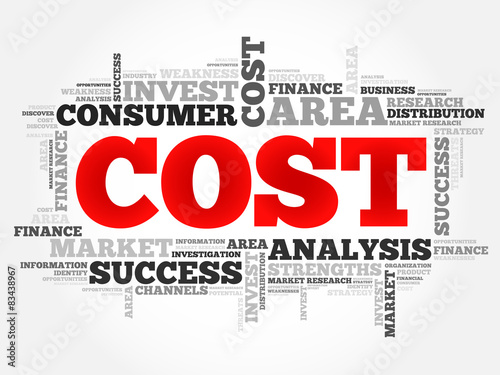 Cost word cloud, business concept