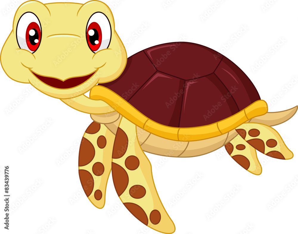 Obraz premium Cartoon baby cute turtle