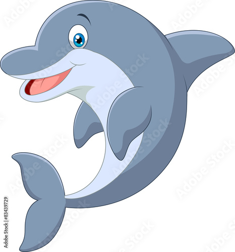 Standing Dolphin Vector Illustration