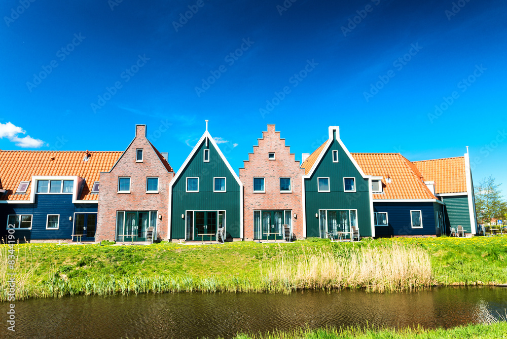 Homes of Volendam on a sunny day Homes of Volendam on a sunny day