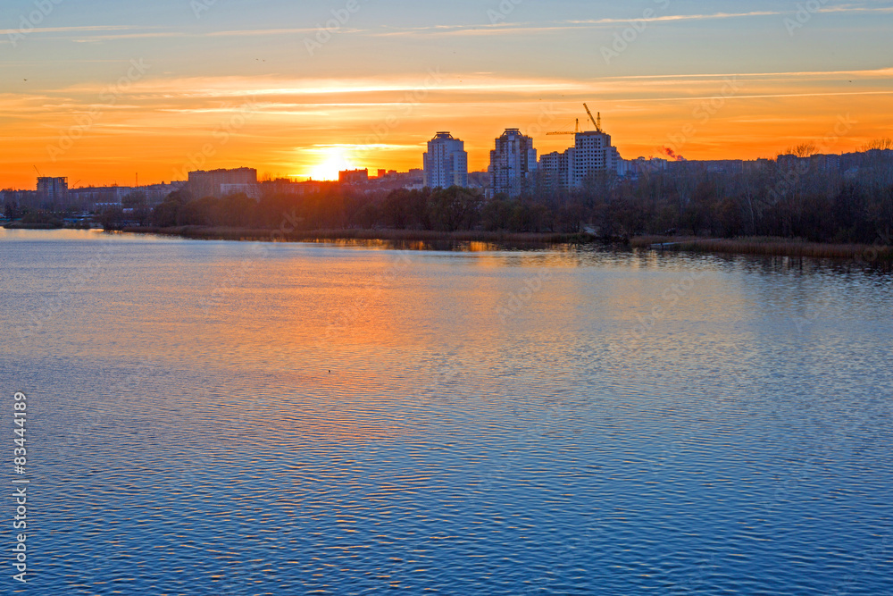 Sunset over the city.