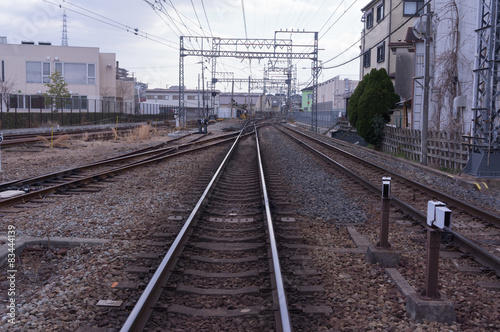 Rail road in kintetsu doumyou-ji station,Osaka,japan
