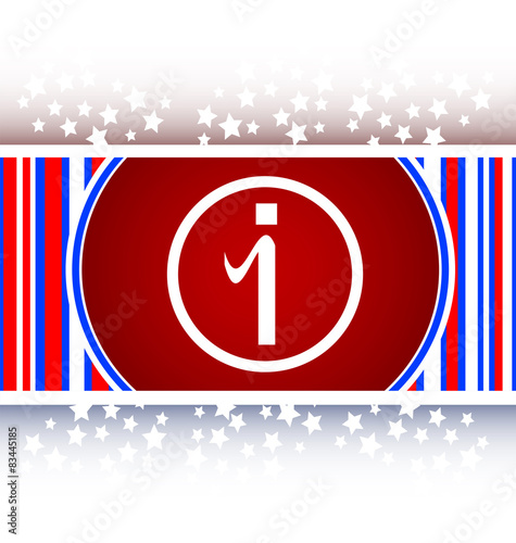 glossy web button with information sign. Rounded vector
