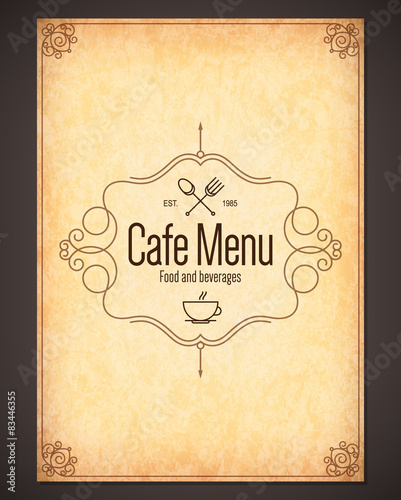 Menu for restaurant, cafe, bar, coffee house