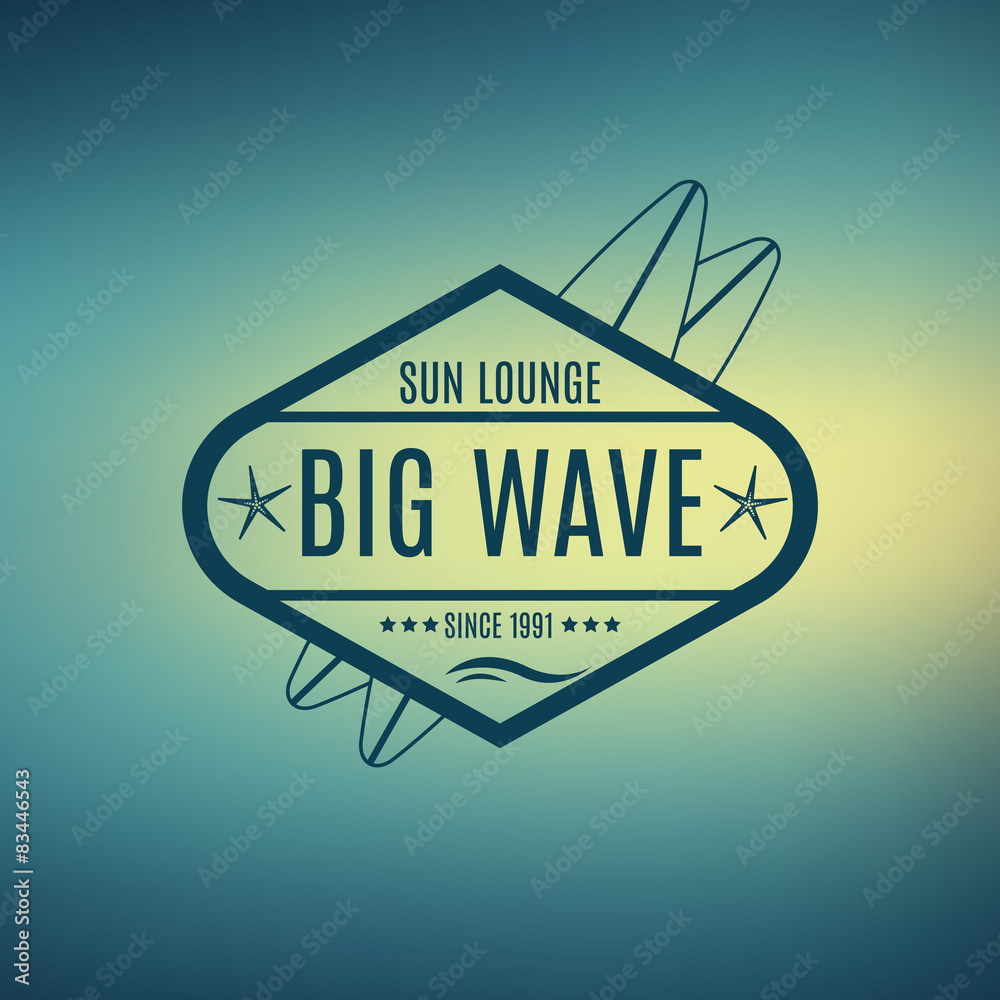 Vector Retro Style Surfing Labels, Logos Vector Retro Style Surfing Labels, Logos
