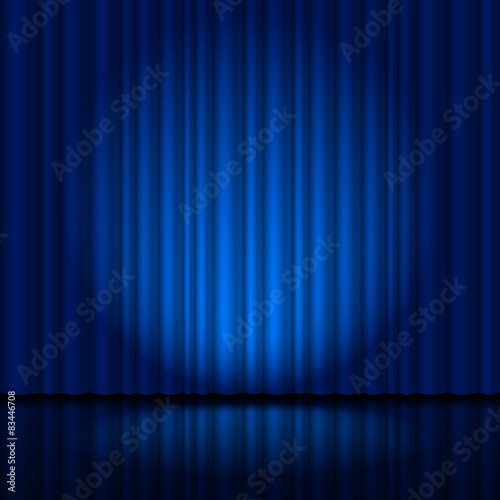 Fragment dark blue stage curtain