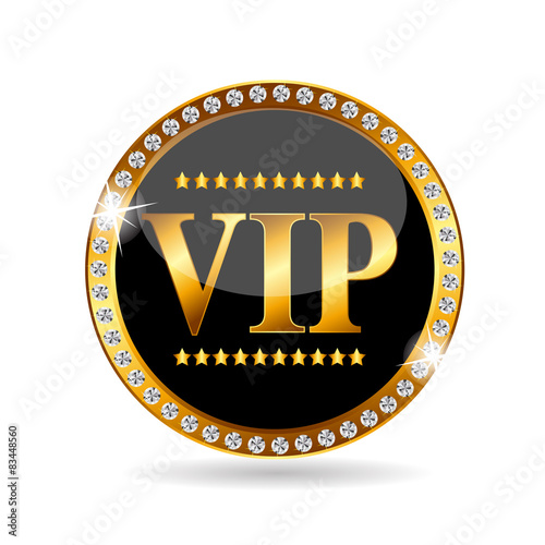 VIP Members Label Vector Illustration