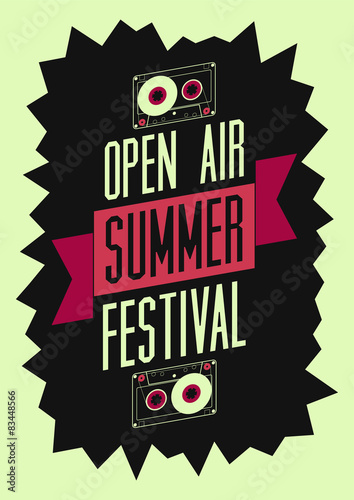 Summer festival open air poster. 