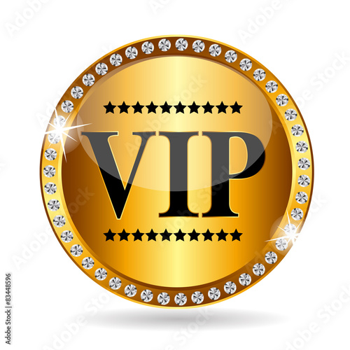 VIP Members Label Vector Illustration