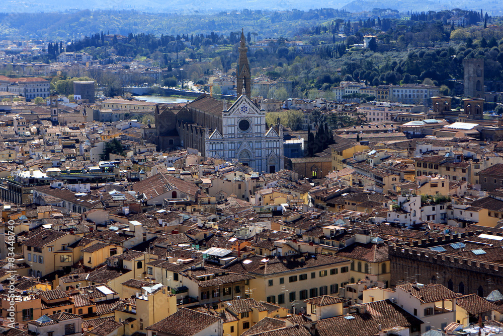 Obraz premium View of Florence from Cathedral at sunny day, Italy
