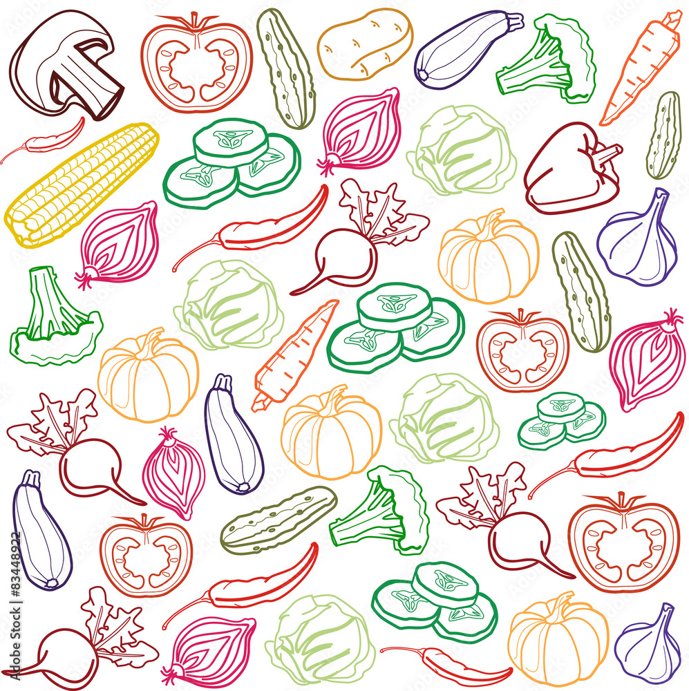 Vector vegetables background Vector vegetables background