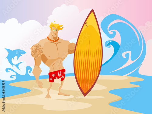 Surfer on the Beach Caracter