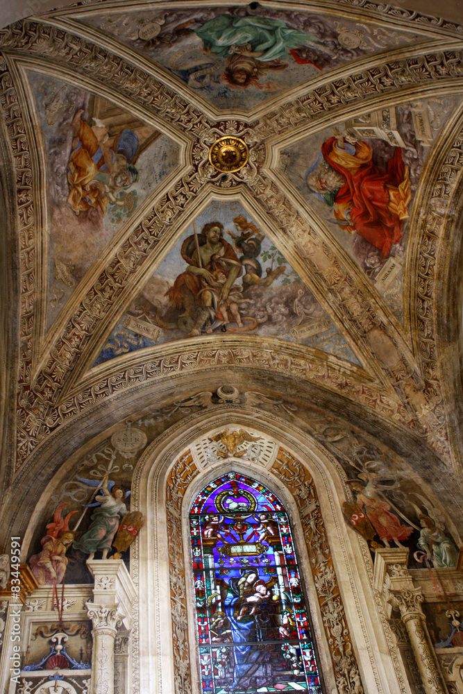 Interior of Santa Maria Novella, church in Florence, Italy