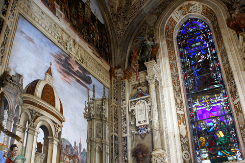 Interior of Santa Maria Novella  church in Florence  Italy