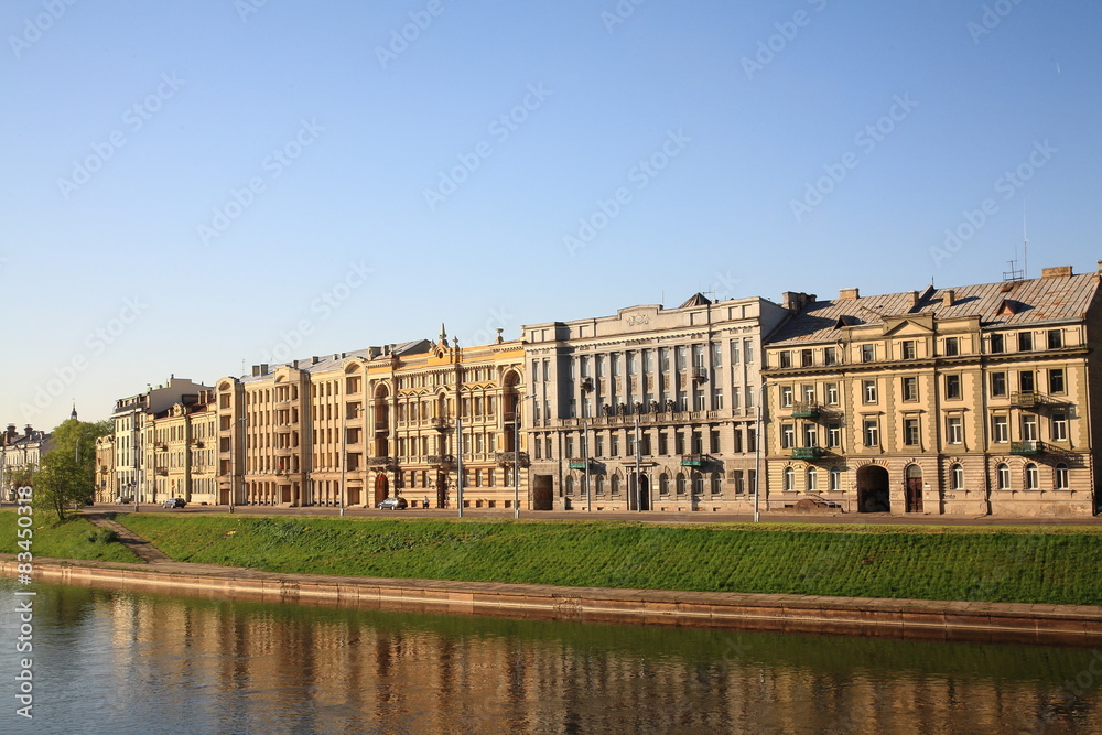 Buildings on the left bank of the Neris,Vilnius