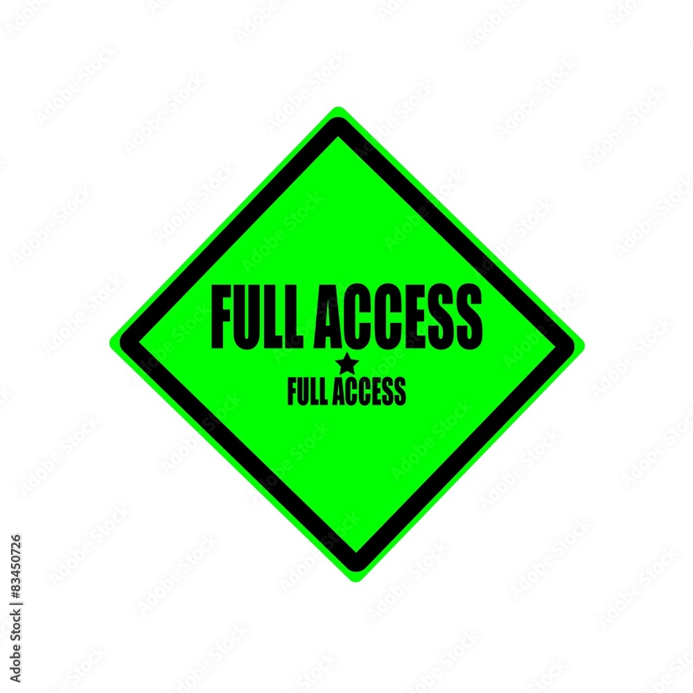 Full access black stamp text on green background Full access black stamp text on green background