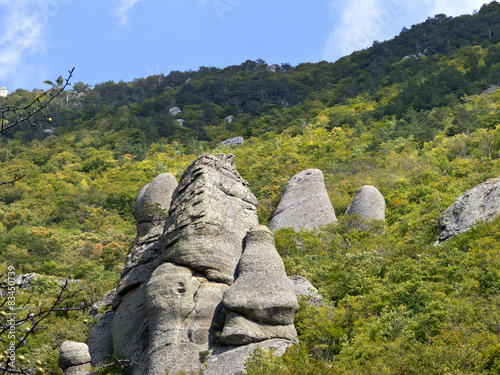 Fabulous figure of weathering.The valley of ghosts. photo