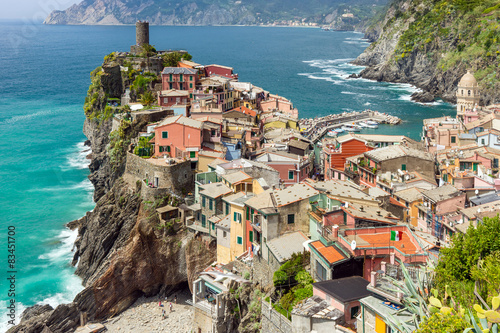 Old town on the rocks Liguria Italy