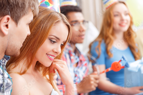 Young friend on a birthday party