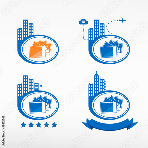 Photographs pictures icon city background.