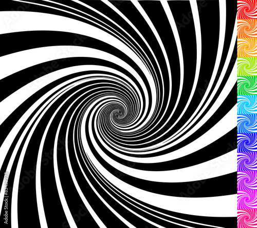 Abstract rotating shapes. Dynamic swirling, twirling backgrounds