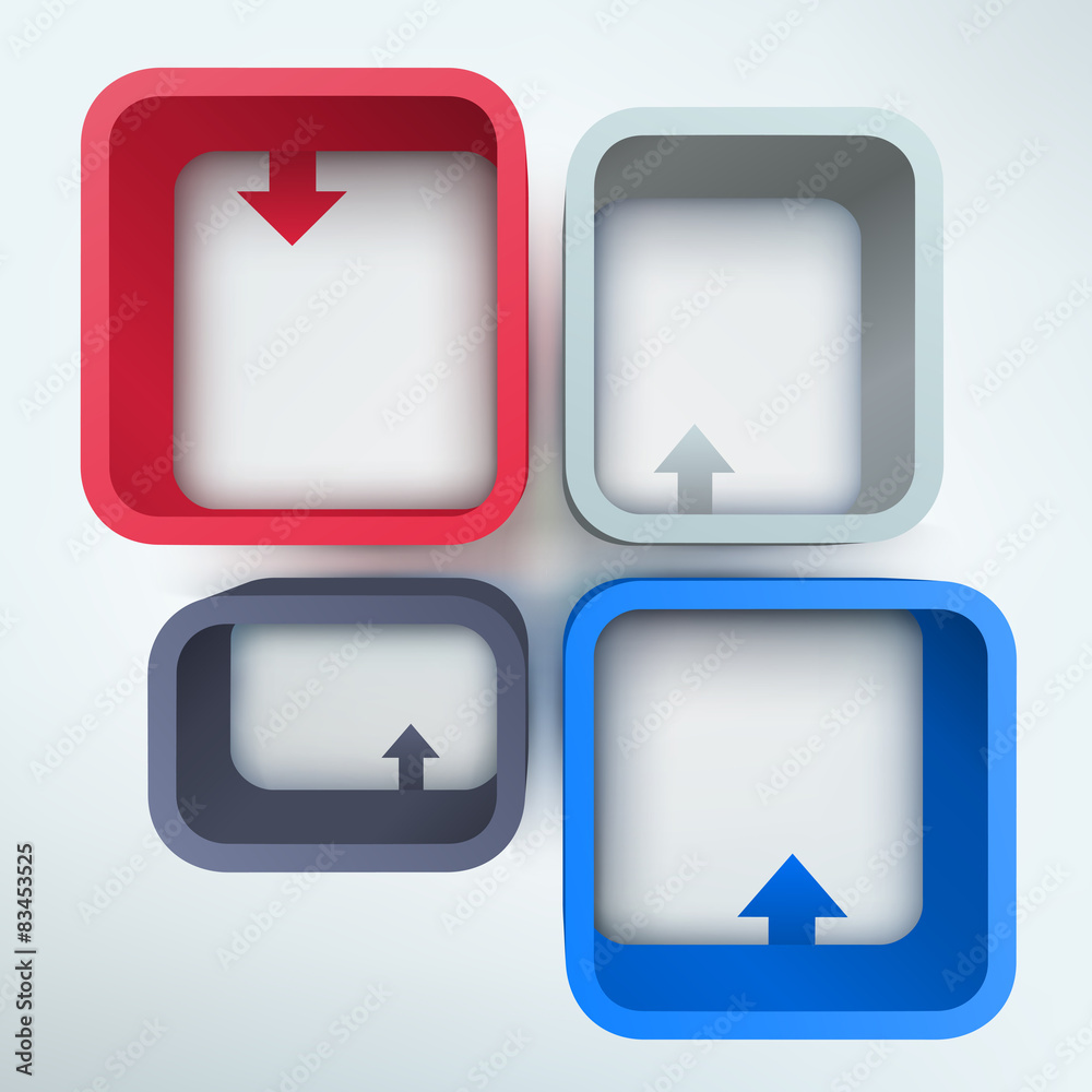 Abstract 3d vector frames with place for text Abstract 3d vector frames with place for text