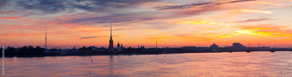 Panorama of St. Petersburg  in summer morning