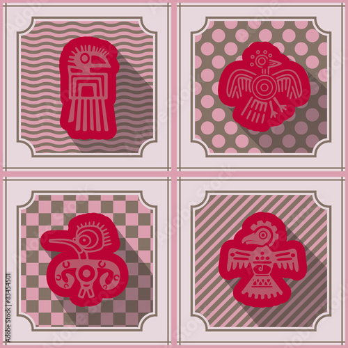 Seamless background with American Indians relics