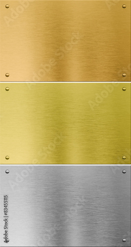 high quality silver, gold and bronze metal textures photo