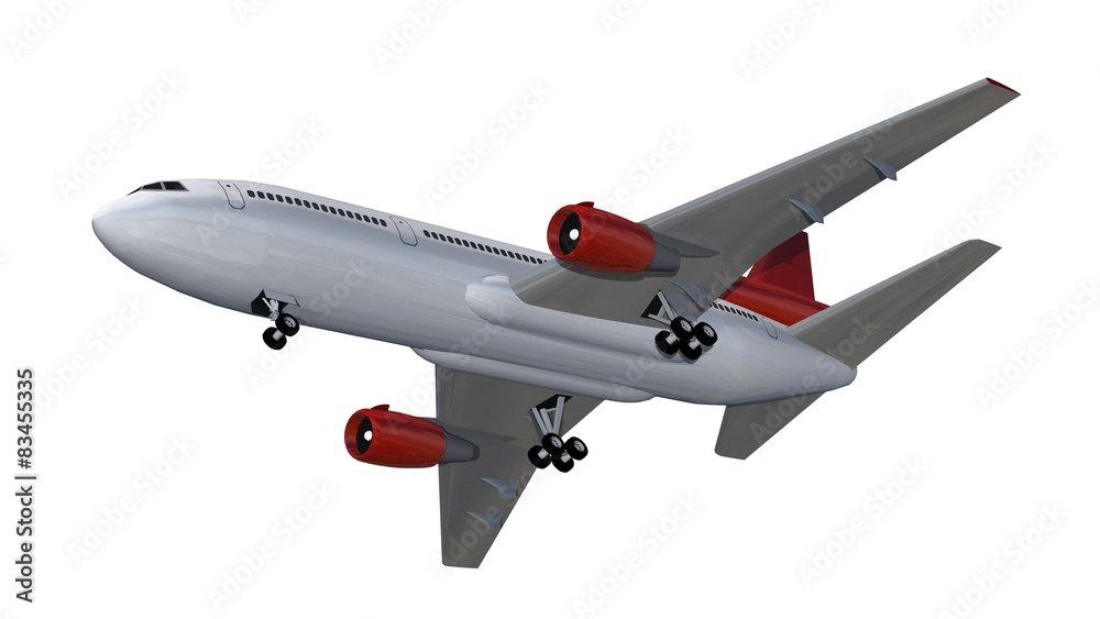 Fototapeta premium Passenger airplane isolated on white background