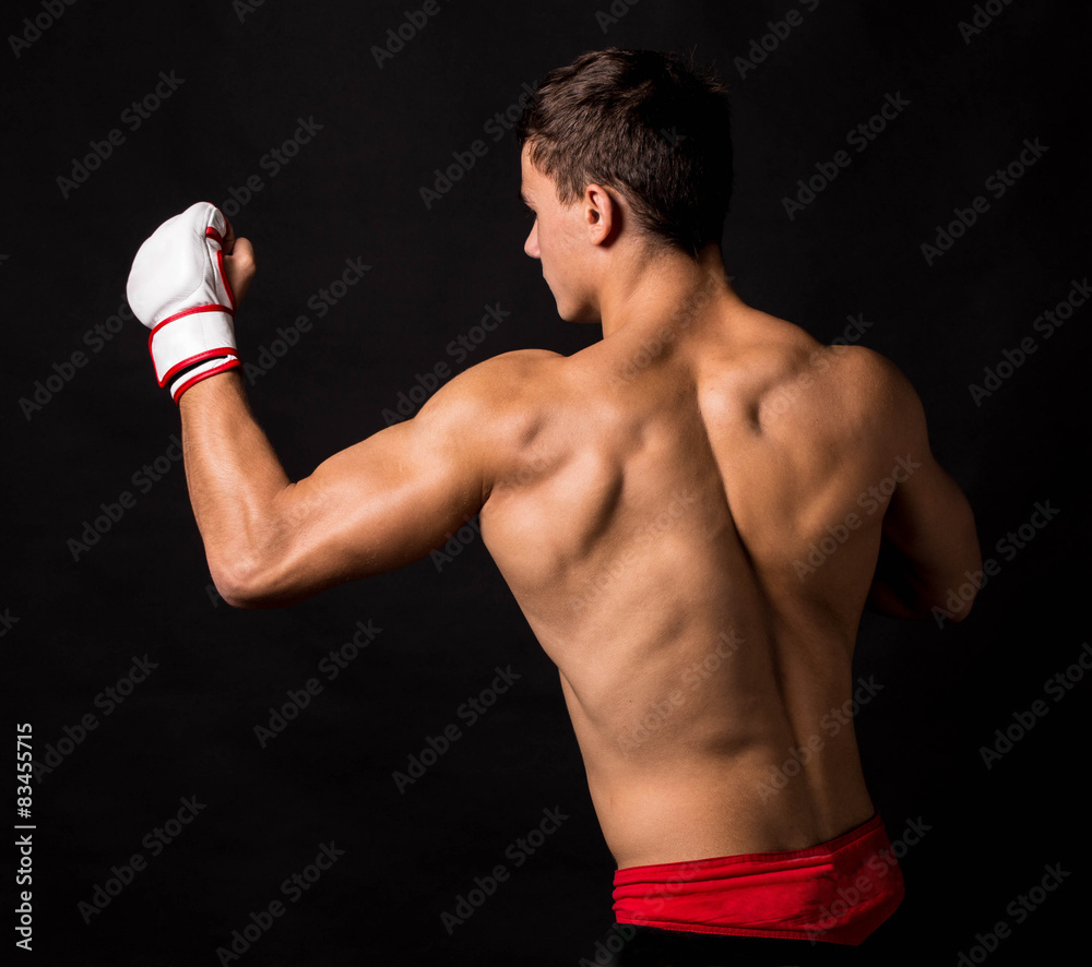 Male model. Kickboxing. 