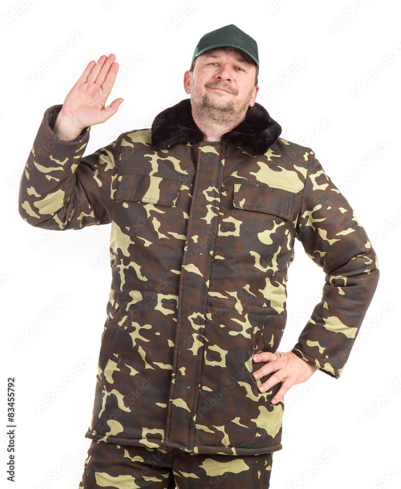 Worker in Camouflage winter jacket Worker in Camouflage winter jacket