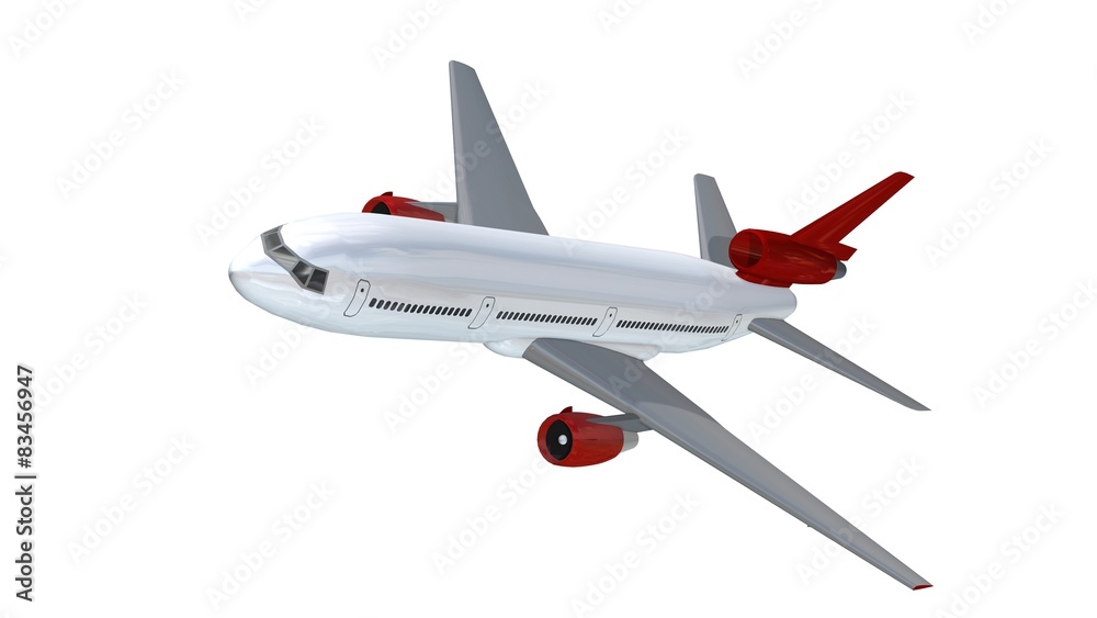 Passenger airplane isolated on white background