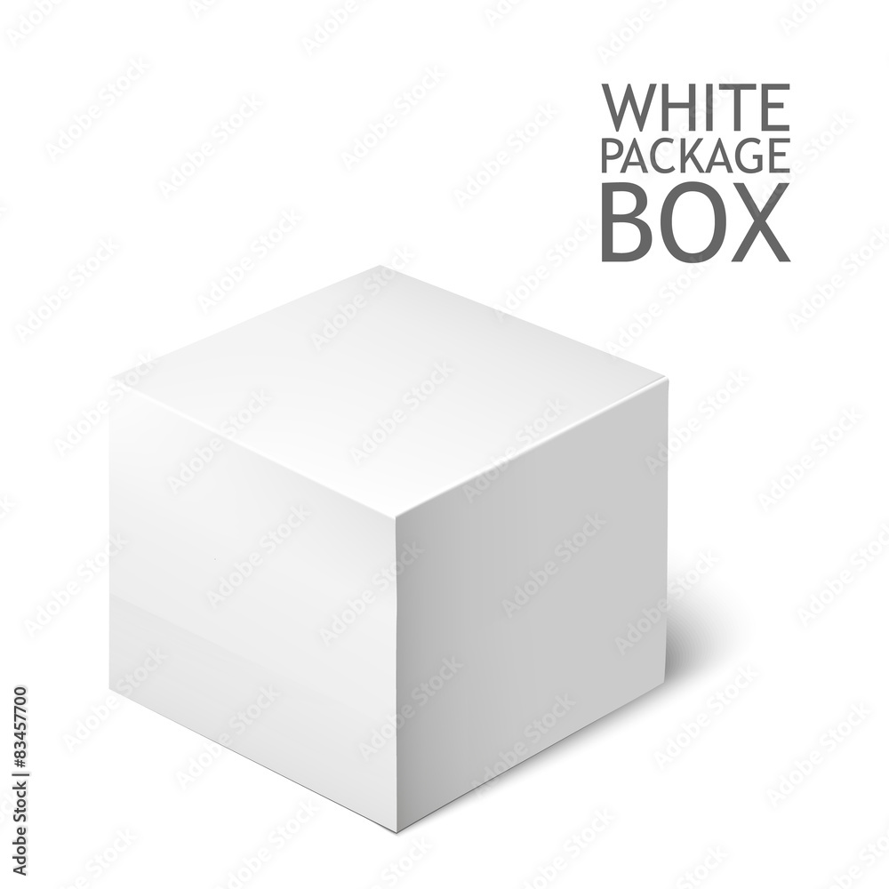 White Package Square. Cardboard Package Box. White Package Square. Cardboard Package Box.