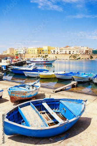 Canvastavla Fishermen`s boats, Gallipoli, Apulia, Southern Italy