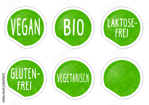 Vegan, Bio, Vegetarisch / Buttons / Stricker