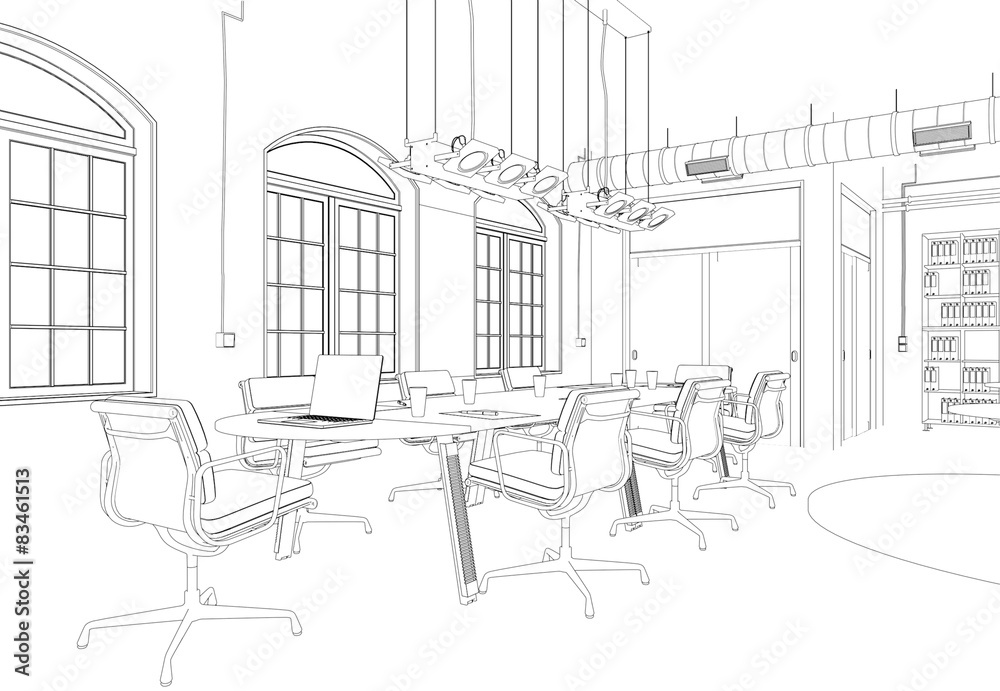 Obraz premium Entwurf modernes Büro