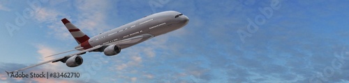  Modern Passenger airplane in flight
