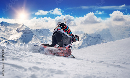 Fotografija Extreme snowboarding man