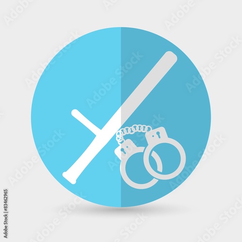Vector illustration of isolated modern police icon.