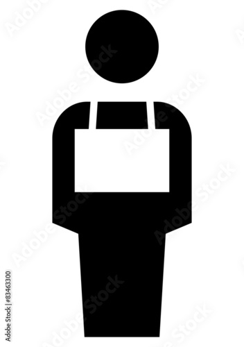 Man with label icon