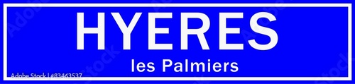 Ville de Hyères les Palmiers,  plaque