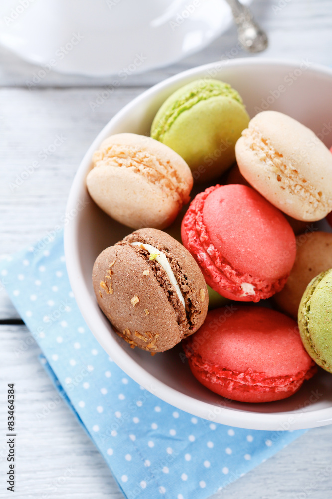 Macaroon in a white bowl Macaroon in a white bowl