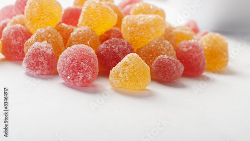 fruity jelly beans sprinkled with sugar