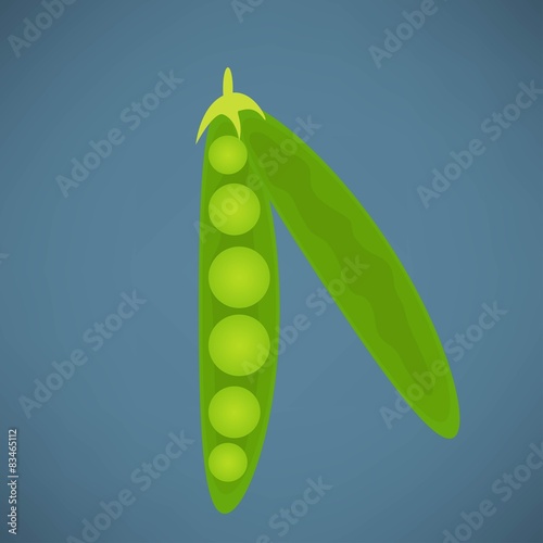 green pea pod isolated vector icon