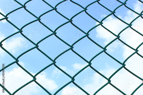 wire fence on sky background