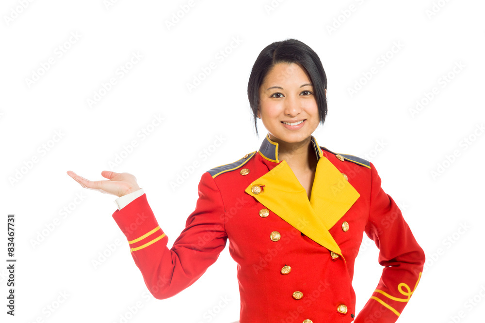Model isolated hand gesture presenting Model isolated hand gesture presenting